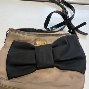 Kate Spade Beige and Black Bow Crossbody Bag